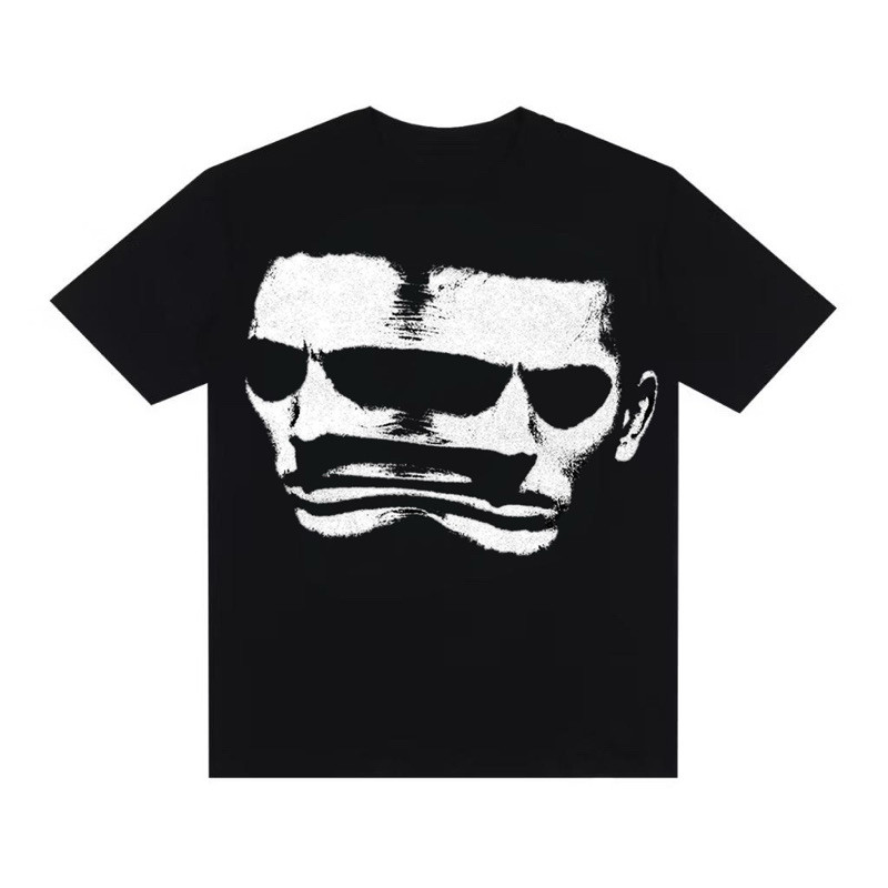 [Camiseta Premium em Algodão Puro]SISI Camiseta Streetwear Oversized Estampada Hallowen Y2K Estilosa Rostos Gotico Dark