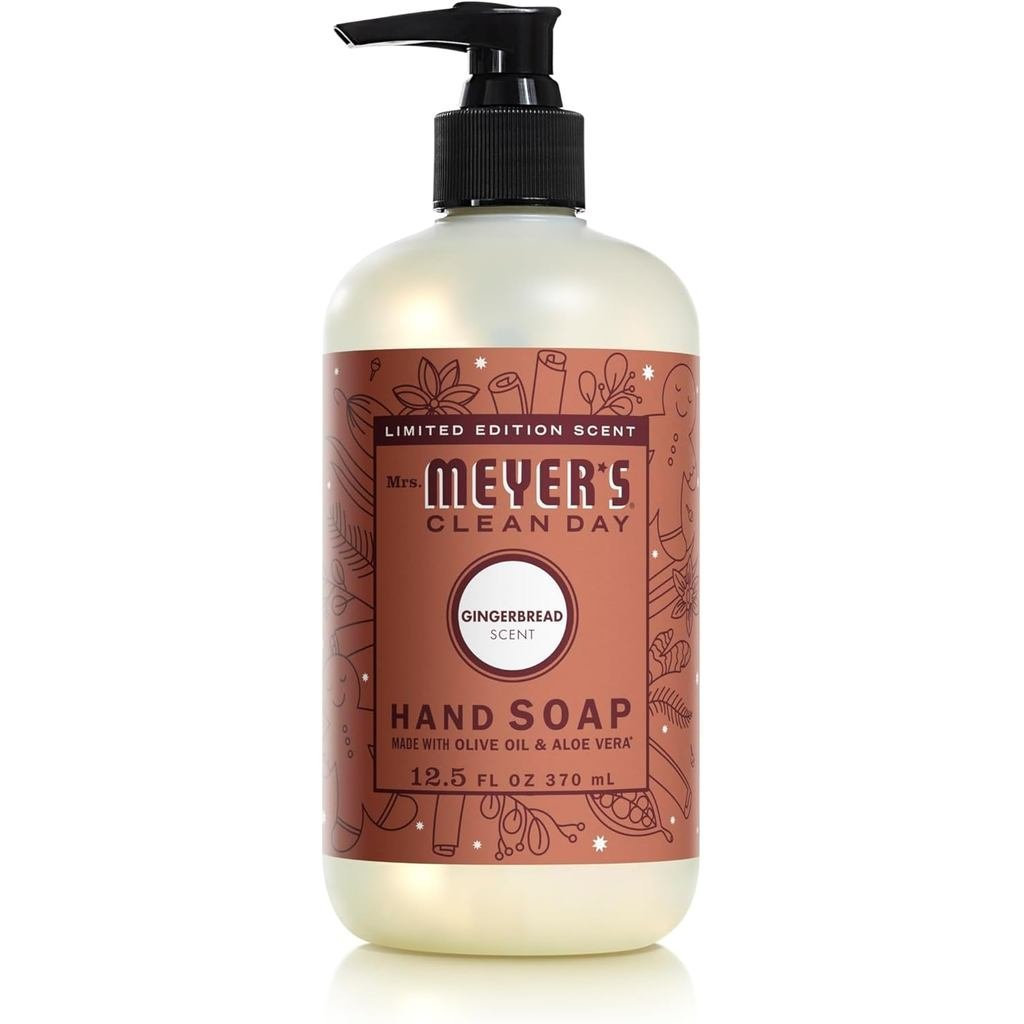 Sabonete Líquido para Mãos Mrs. MEYER'S CLEAN DAY, Edição Limitada com Aroma de Pão de Gengibre, Frasco de 12,5 Onças