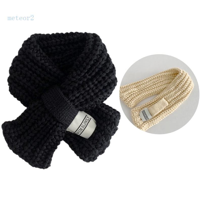 meteor2 Inverno Quente Malha Cachecol Unisex Grosso Cachecóis Cor Sólida Longo Silenciador Infanti