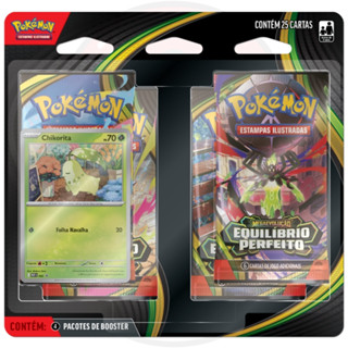 BLISTER QUÁDRUPLO CHIKORITA MEGAEVOLUÇÃO EQUILÍBRIO PERFEITO ME3 COPAG POKÉMON TCG BOOSTERS CARTAS em Oferta na Shopee