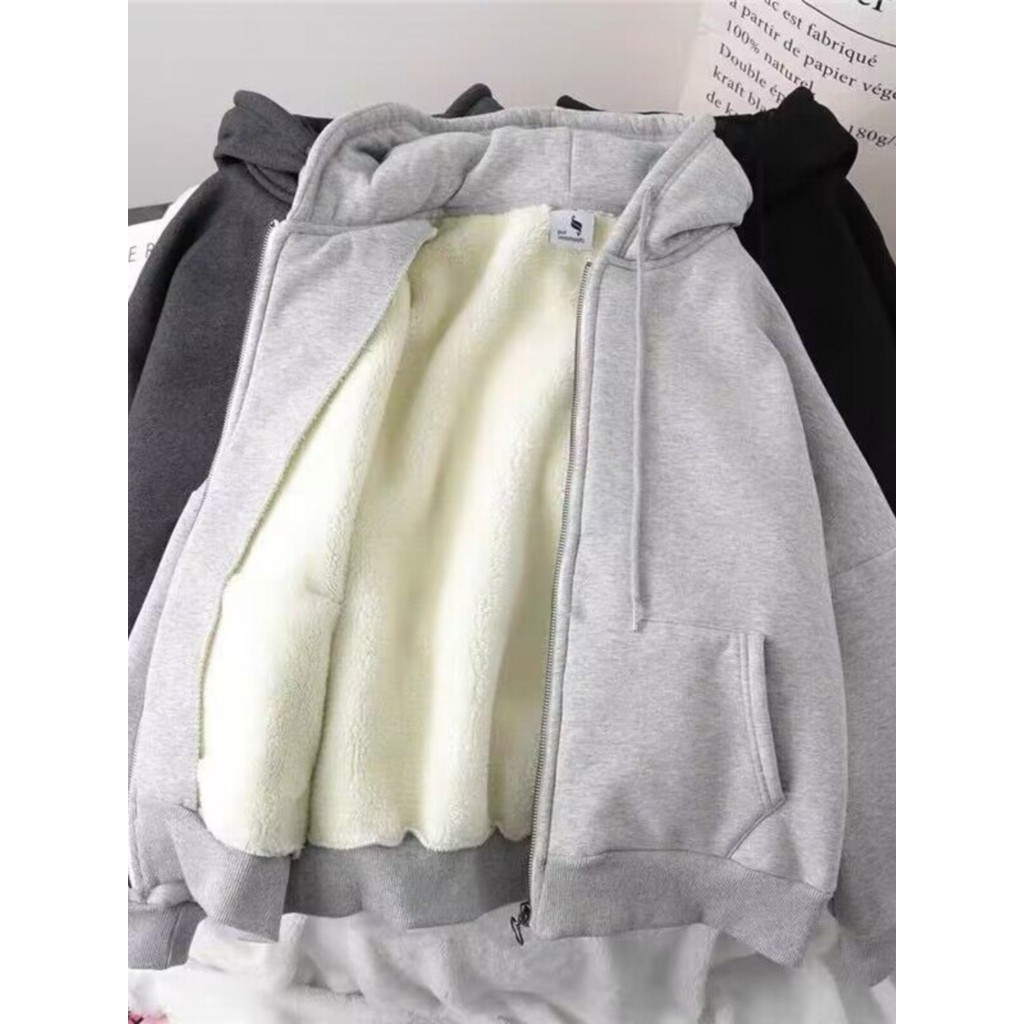 2023 novo estilo zíper Cardigan moletom masculino com capuz outono inverno estudantes versão coreana forro de lã solto e