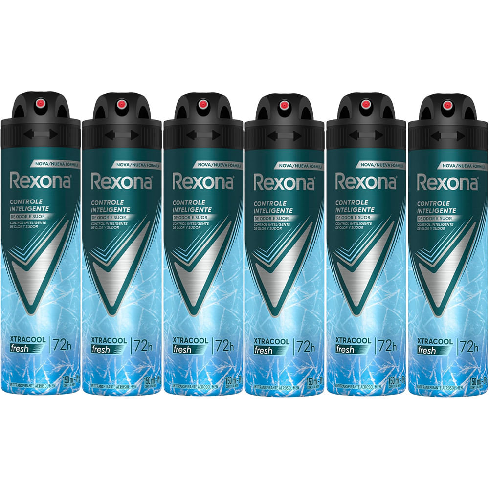 Kit Desodorante Aerosol Rexona Xtracool 150ml - 6 Unidades