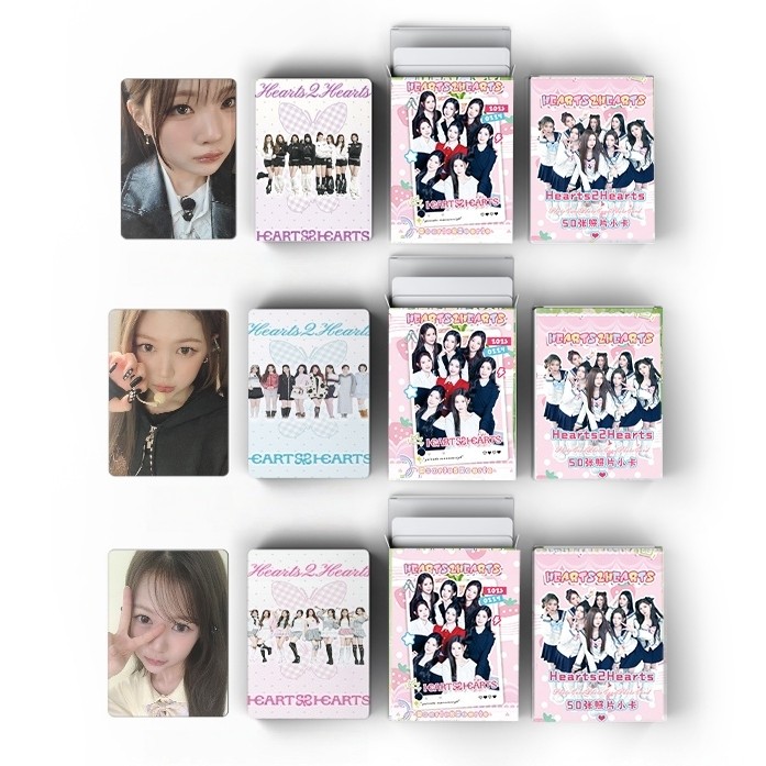 4-50pcs H2H Hearts2Hearts FOCUS The Chase Lomo Cards Makestar Soundwave POB Photocard JIWOO CARMEN YUHA STELLA JUUN A-NA