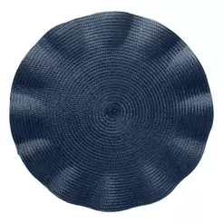 Lugar Americano Wolff Babado Azul 38cm Polipropileno para Mesa Posta Jantar Decoração Proteção Mesa Organização Elegante
