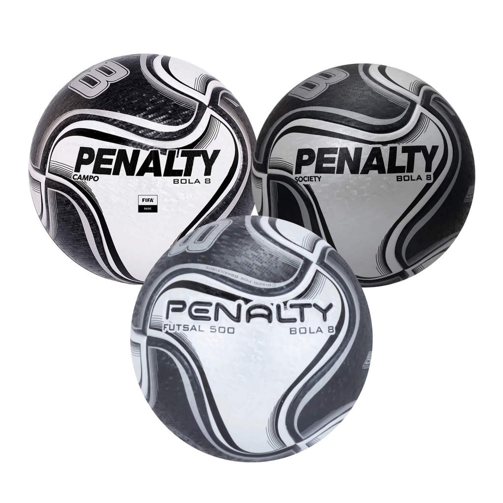 Bola Penalty 8 X com 8 Gomos – Campo, Society ou Futsal (Escolha o modelo)