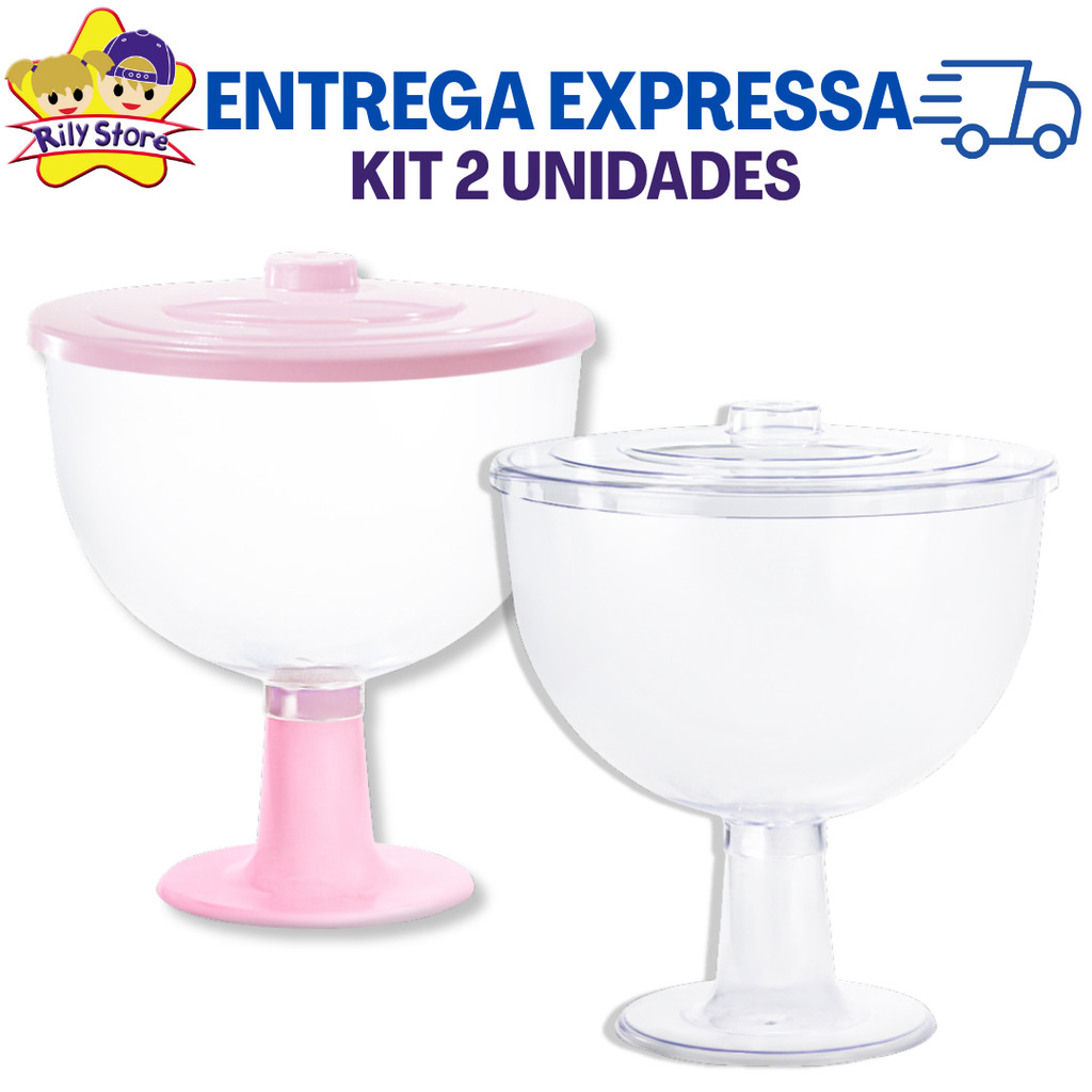 Kit 2 Baleiros Bomboniere 4,3L com Tampa - Diversas Cores em Oferta na Shopee