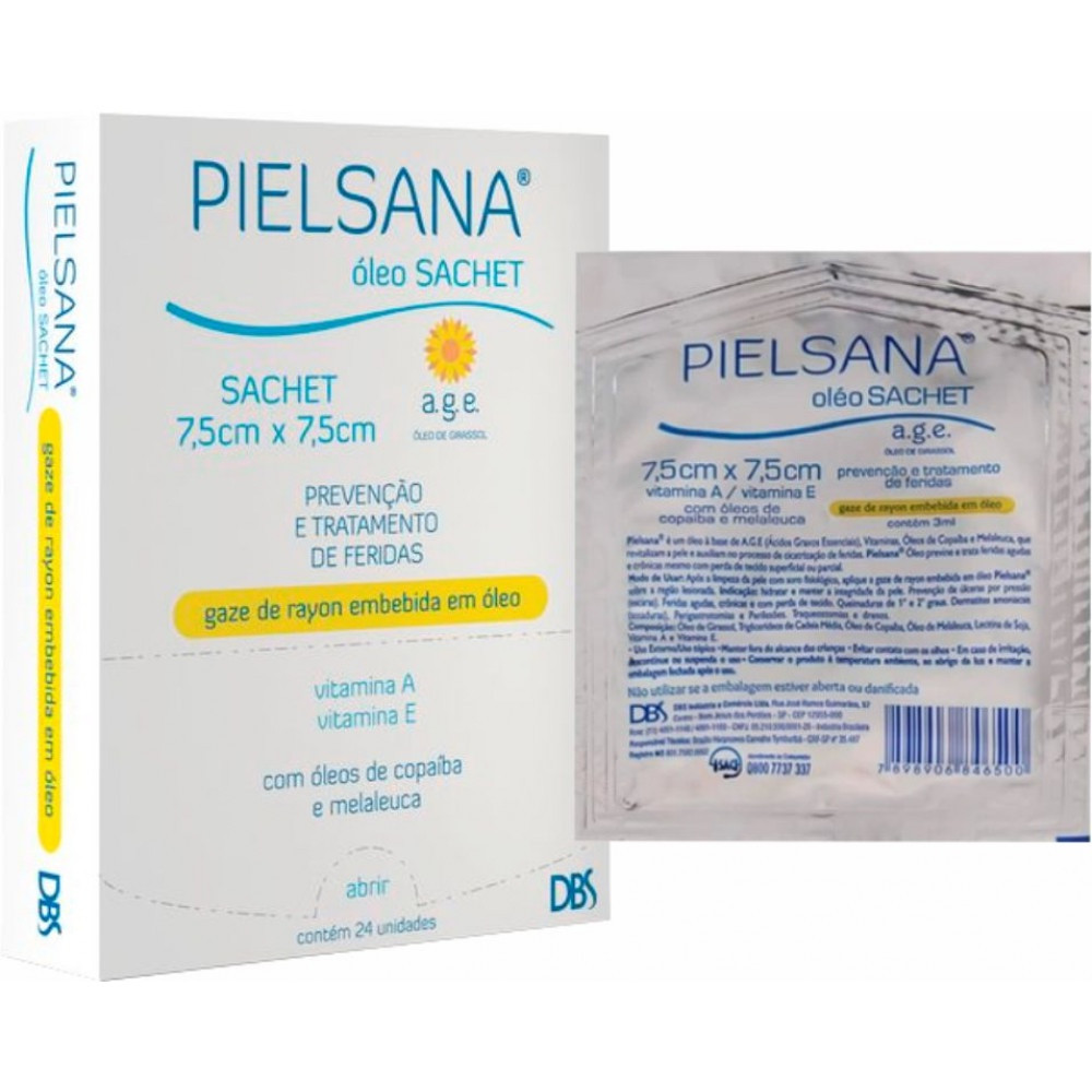 Curativo Gaze De Rayon Pielsana 7.5 X 7.5cm C/24 Unidades