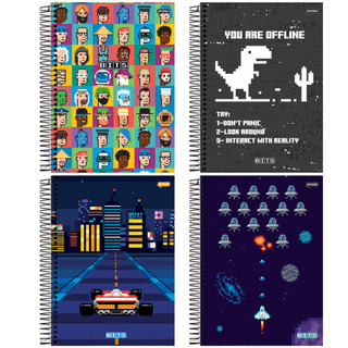 Caderno 1 Matéria 80 Folhas Bits Jandaia -  4 Un Sortidas