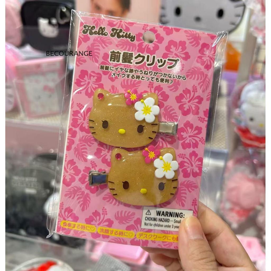 BEC 2 Pçs Kawaii Sanrio Pele Preta Olá Kitty Hairpin Doce Meninas Bonito Dos Desenhos Animados Franja Clipe Lateral Cria