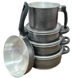 Jogo de Panelas Frigideira Caneco Caçarola Alumínio Resistente 5 peças em Oferta na Shopee
