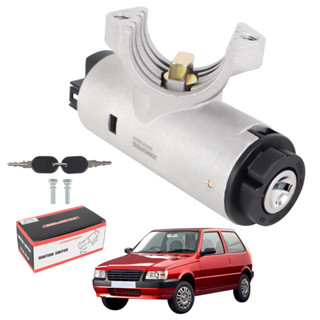 Trava De Direção C/ Comutador Ignição Cilindro E Chave Uno em Oferta na Shopee