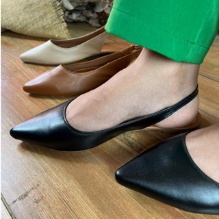 Sapatilha Rasteira Sandalia Bico Fino Slingback Feminina Sapato Dia a Dia Social Confortavel em Oferta na Shopee