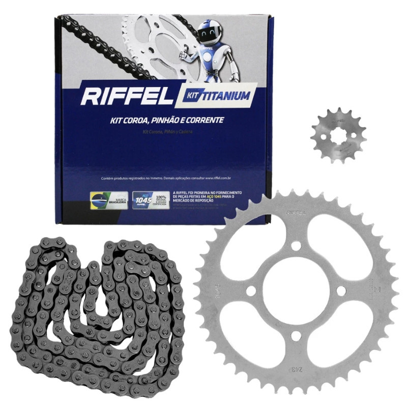 Kit Relação Tração Transmissão Yes 125  Intruder 125 2005 A 2011 Original Riffel ENVIO IMEDIATO