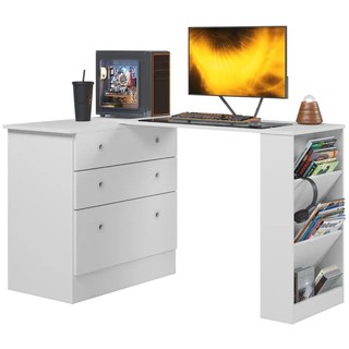 Cômoda Gamer 3 Gavetas com Mesa Giratória MDP Qmovi