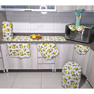 Jogo de Cozinha Completo Kit 10 Peças Tecido Oxford Varias Estampas Casa Decoração Jantar em Oferta na Shopee