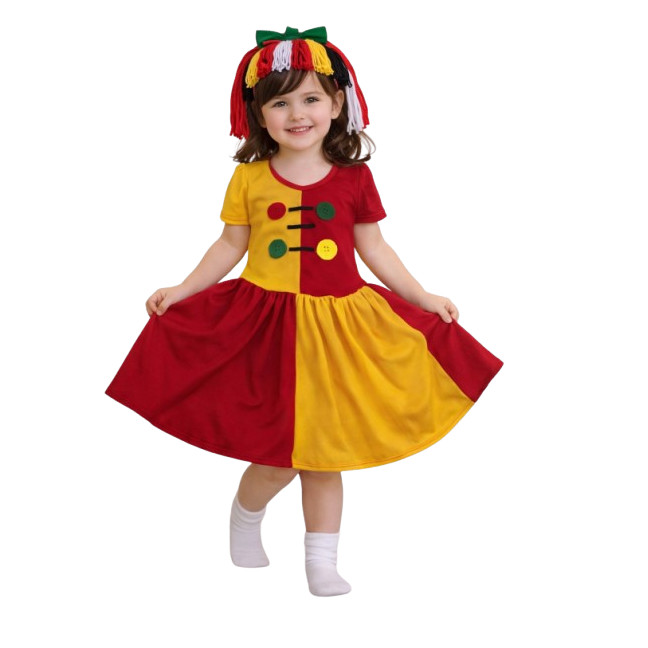 FANTASIA INFANTIL EMILIA SITIO PICA PAU AMARELO INCLUI TIARA