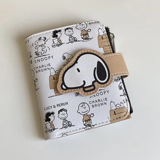 Snoopy Bolsa Anime Dos Desenhos Animados Carteira De Moedas Curta Alto Valor Bonito Zíper Estudante ID Titular Multi Slo em Oferta na Shopee
