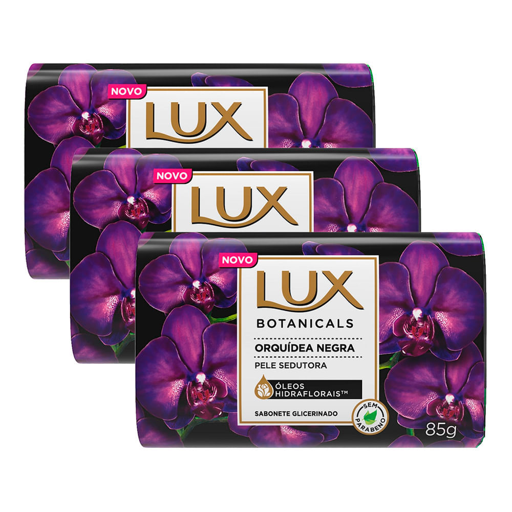 Kit 3 Sabonete em Barra Lux Botanicals Orquídea Negra 85g em Oferta na Shopee