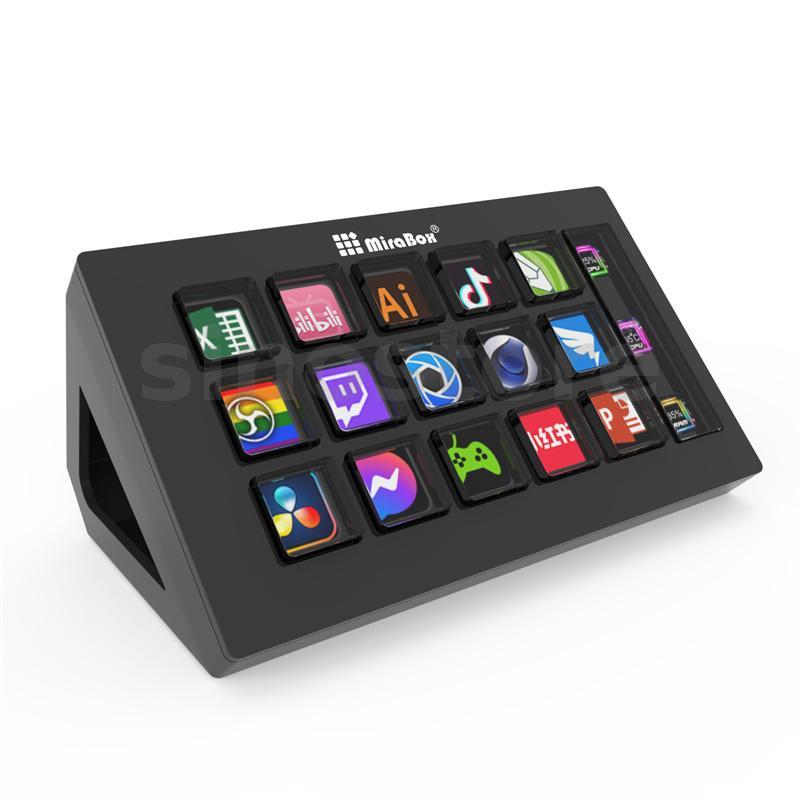 MiraBox 293s Teclado Virtual de 4 Camadas Stream Deck Macro Pad Teclas de Atalho Personalizáveis Obs Streaming Gami