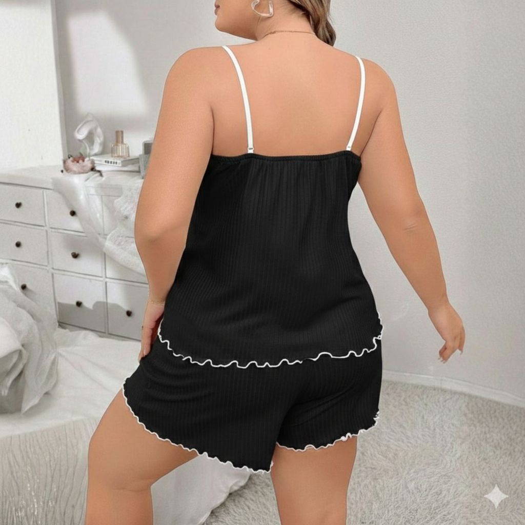 Babydoll Plus Size Feminino Pijama Verão Liso Canelado G1 ao G3 em Oferta na Shopee