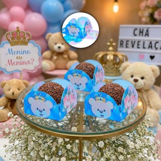 Forminhas Doces 4 Pétalas Base 3x3cm Festa - Chá Revelação Ursinho Ursos em Oferta na Shopee