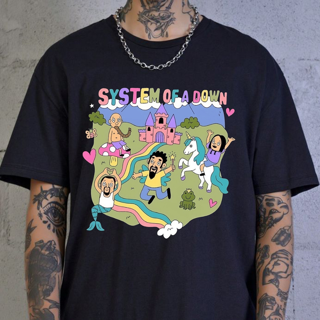 Camisa Camiseta System Of A Down Fofo Banda de Rock Unissex 100% Algodão