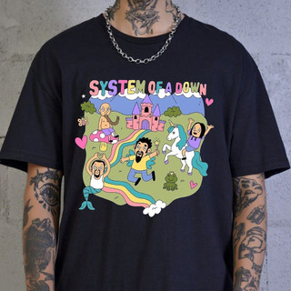 Camisa Camiseta System Of A Down Fofo Banda de Rock Unissex 100% Algodão