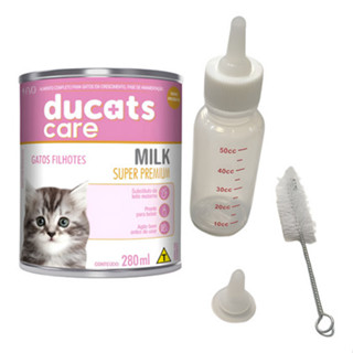 Kit 1 Mamadeira + 1 Alimento Gatos Leite Ducats 280ml em Oferta na Shopee