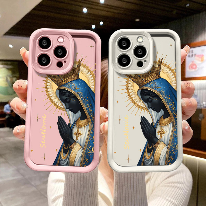 Capinha capa de personalizado Nossa Senhora Aparecida estátua para iPhone 17 16 15 13 12 11 pro max 15 plus 14 Pro Capa