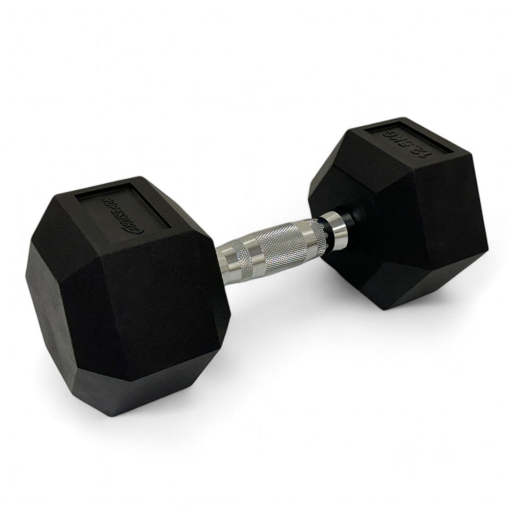 Halter Sextavado Emborrachado Pegada Cromada 1kg