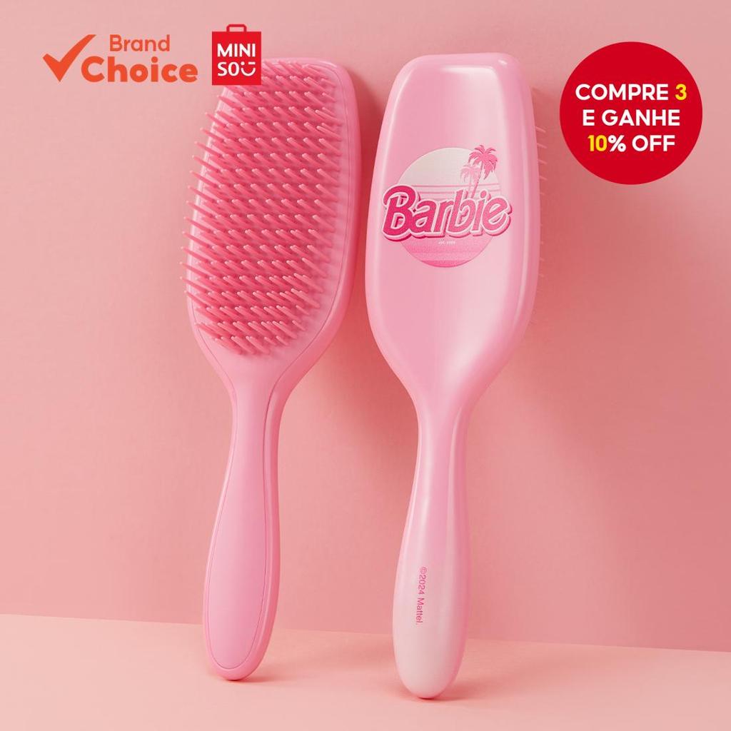 MINISO  série barbie rosa - pente de cabelo com gradiente estético e suave, ferramenta indispensável para desembaraçar,