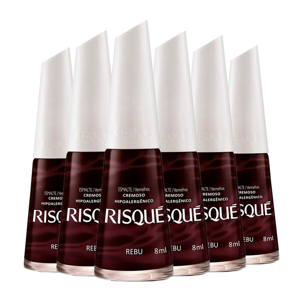 Kit Esmalte Risqué Cremoso Rebu 8ml - 6 unidades