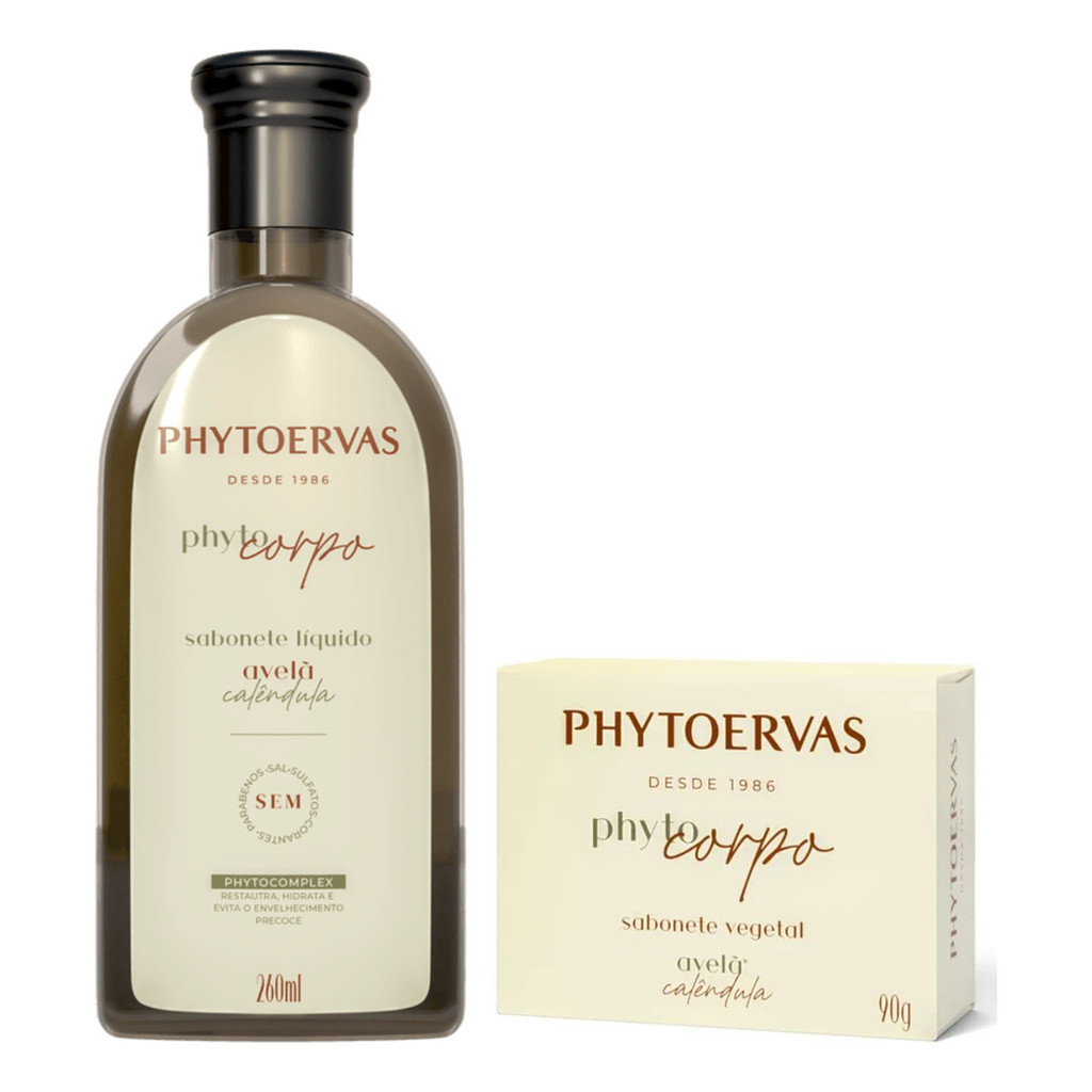 Sabonete Líquido Phytoervas 260m +  Sabonete Em Barra Avelã