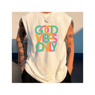 Regata machão Masculina P ao G5 100% Algodão Good Vibes Only G1 G2 G3 G4 em Oferta na Shopee