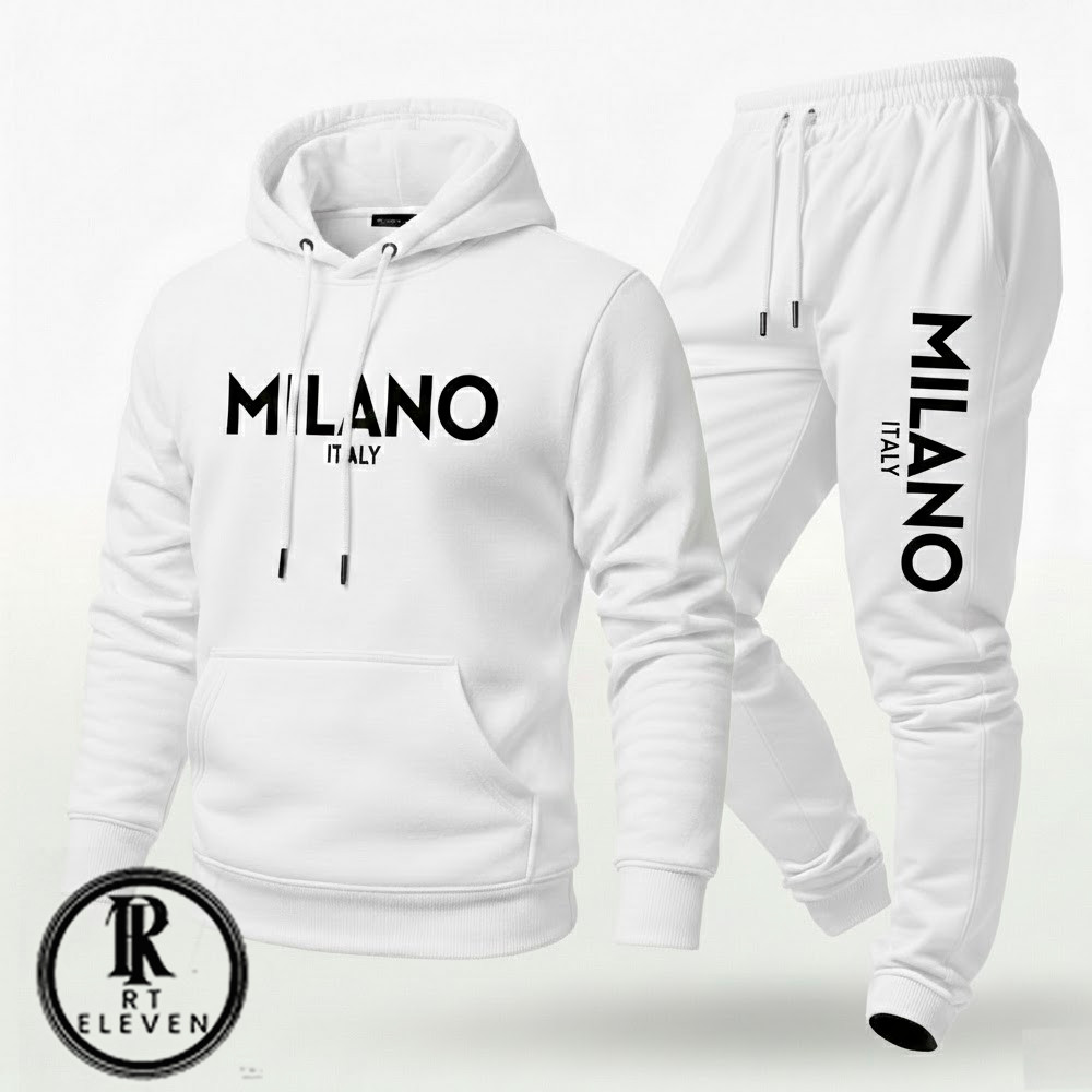 Conjunto Moletom Unissex Estampado Milano Italy Calça Moletom e Blusa Com Capuz Bolso Canguru Lançamento 2026 em Oferta na Shopee