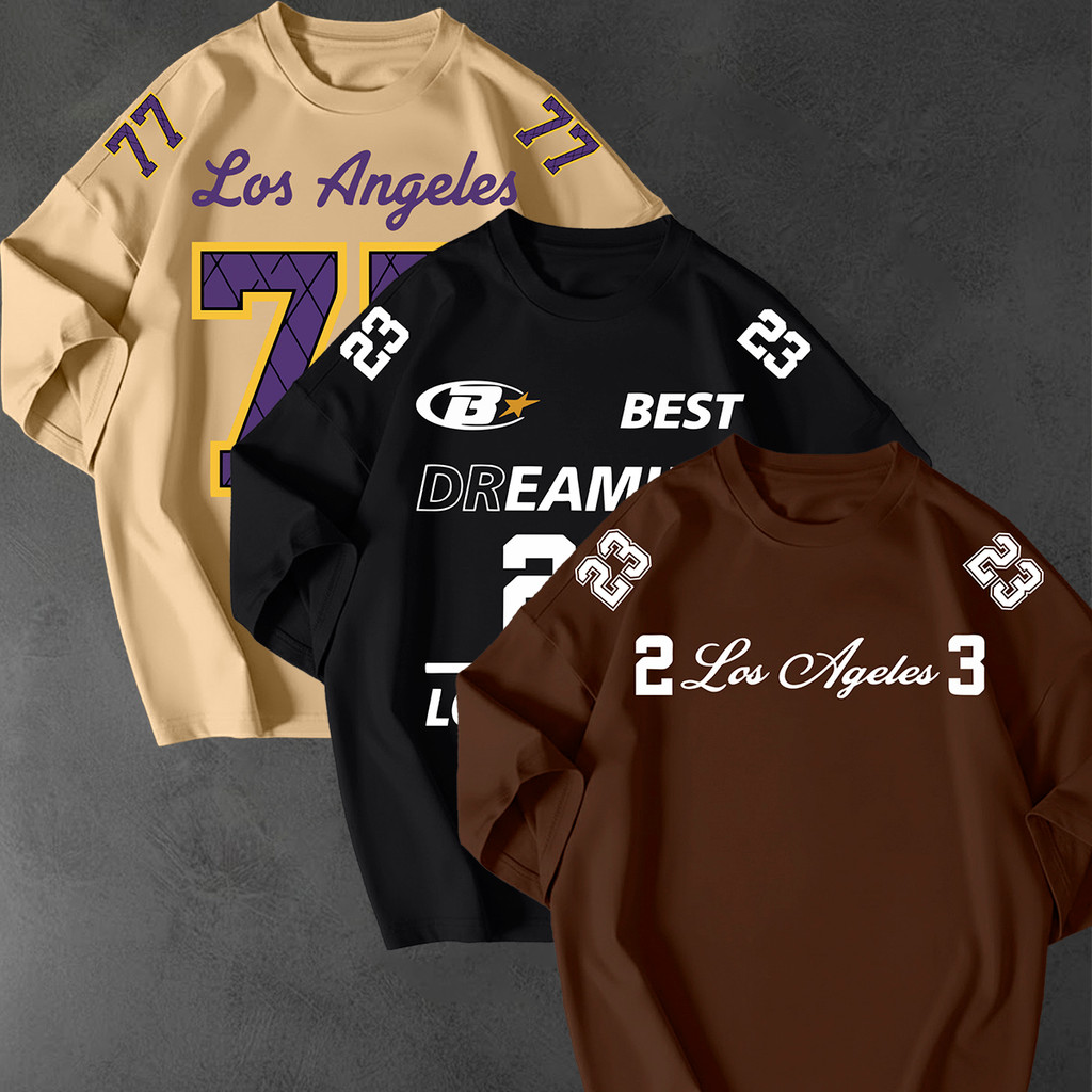 Kit 3 Camisetao Oversized California Streetwear Unissex 100 Algodao Fio 30.1 Estampada Casual Rua LA