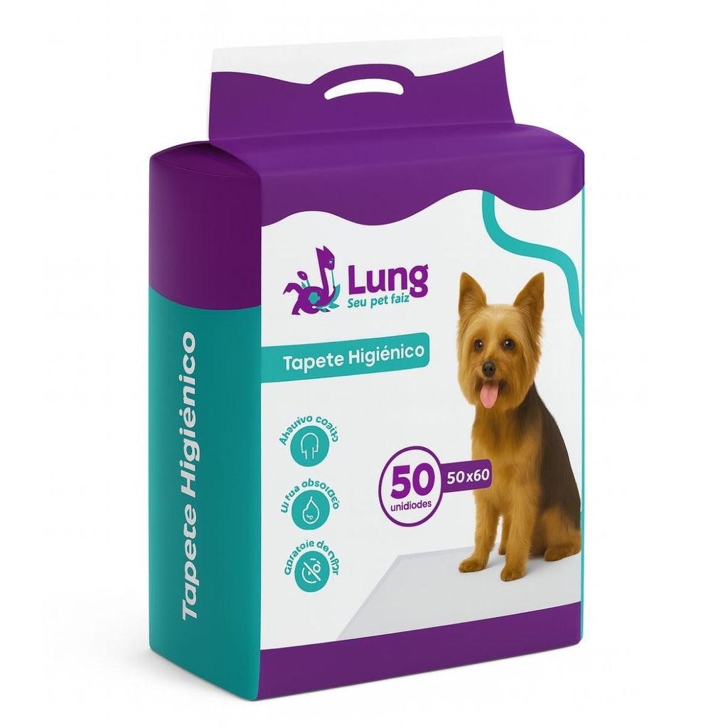 Tapete Higiênico 50x60cm 50Un Economico p/ Cachorro Pet Gel Borda com Cola Custo Benefício