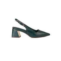 Scarpin Bebecê Slingback com Fivela Alongada e Metal