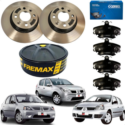 Disco Freio Dianteiro Pastilha Clio Logan Sandero Stepway