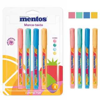 Kit Marca Texto Mentos Compacto 4 Cores Pastel com Cheirinho em Oferta na Shopee
