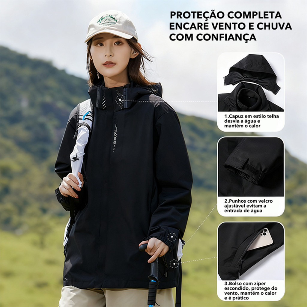 Jaqueta impermeável à prova de vento ao ar livre primavera outono, unissex, leve, adequada para caminhadas e escalada