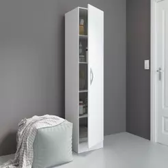 Armário De Lavanderia Multiuso Com 1 Porta Menu Móveis Branco