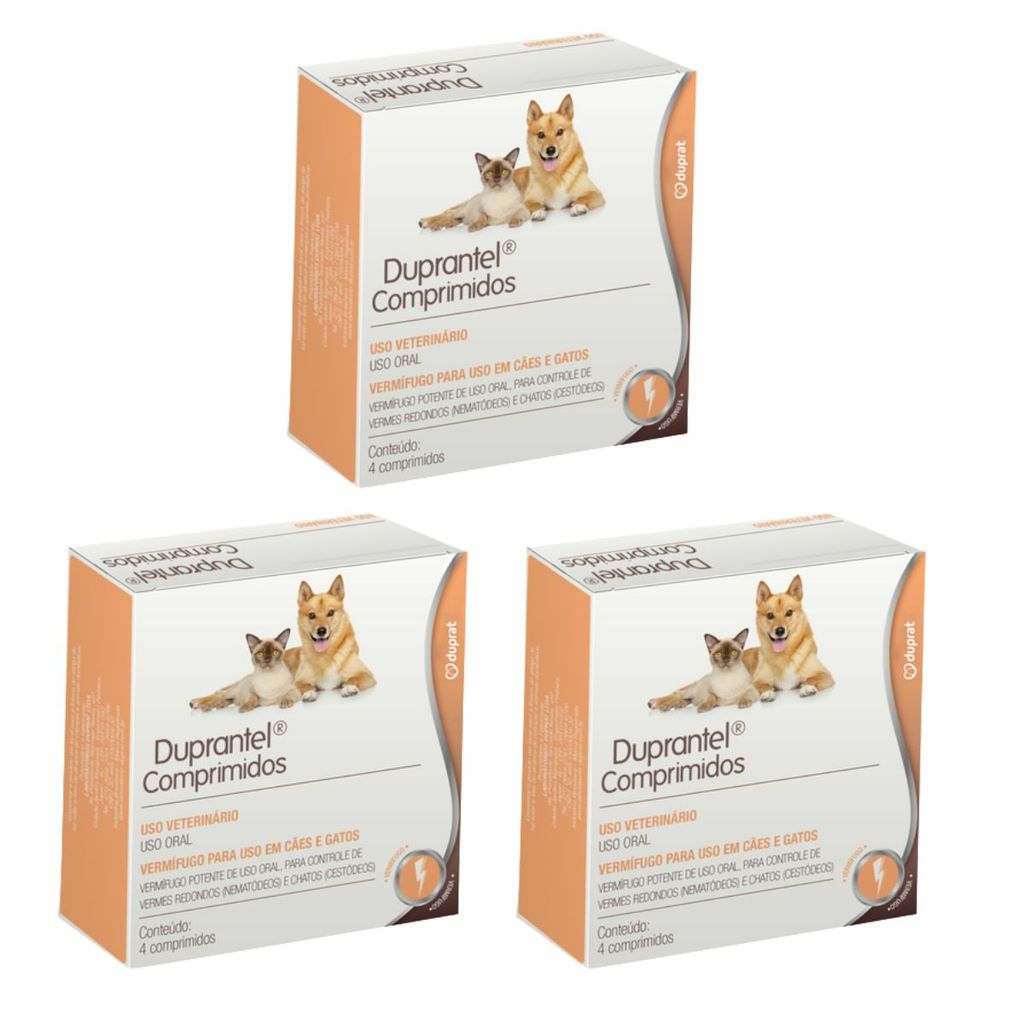 Combo 3 Vermífugo Duprantel - 4 Comprimidos - Duprat em Oferta na Shopee
