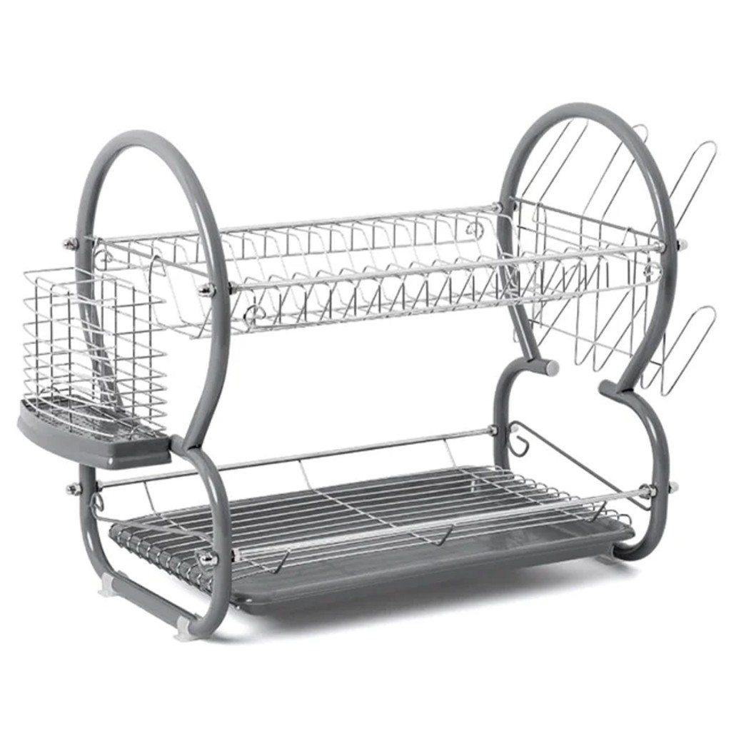 Escorredor De Louças Multifuncional 2 Andares Copos Talheres em Oferta na Shopee