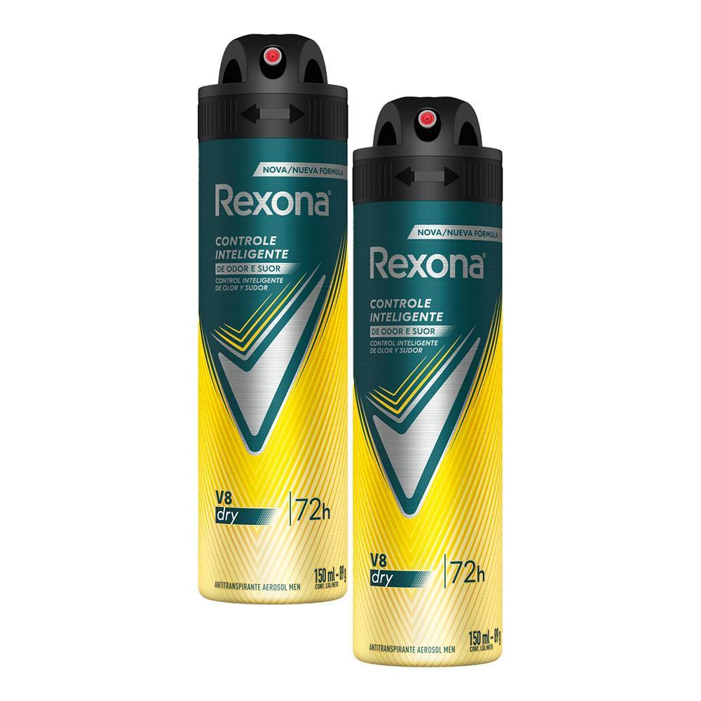 Kit 2 Desodorantes Rexona Men Aerossol Antitranspirante V8 150ml em Oferta na Shopee