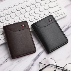  Nova Carteira Ultrafina Masculina Porta Cartão Mini-Estilo Curto Vertical Slim Coreano Juvenil
