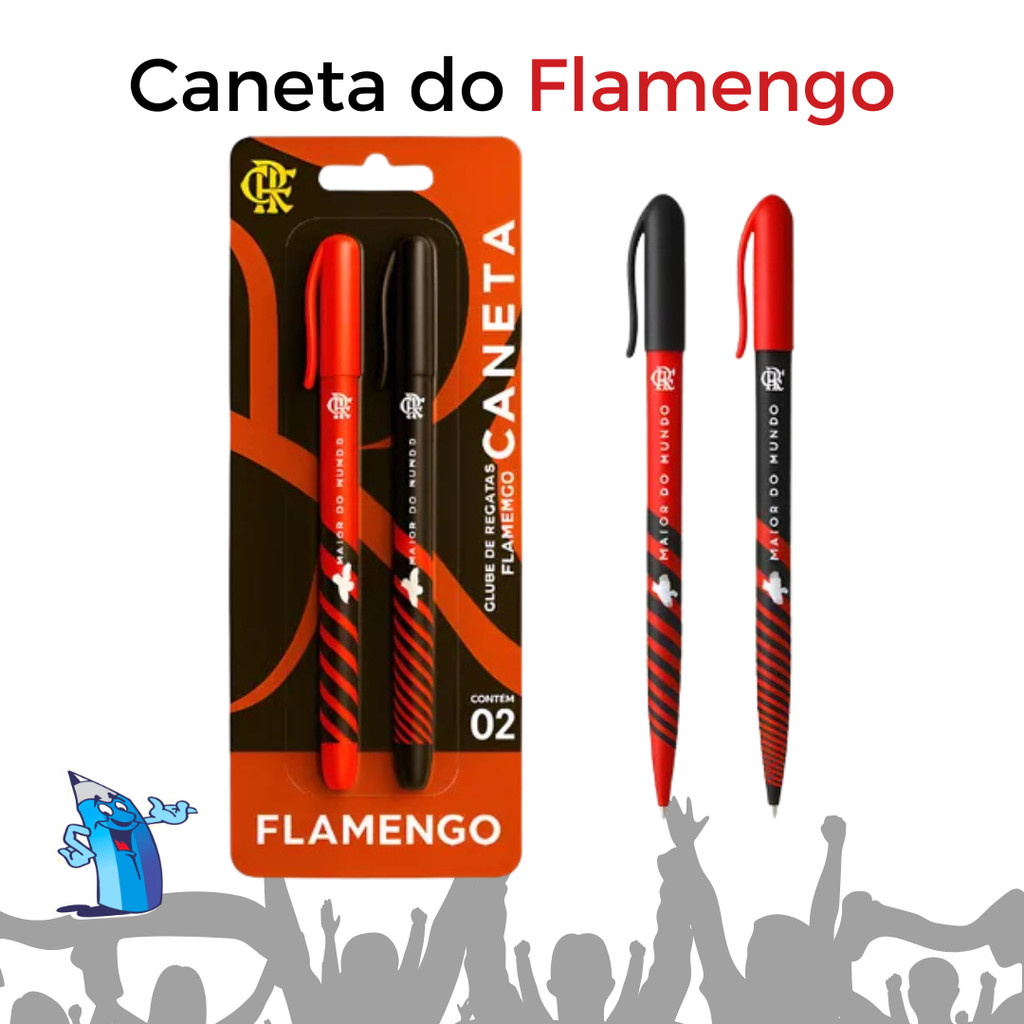 KIT 2 CANETAS DO FLAMENGO ESFEROGRÁFICAS SKYPAPER