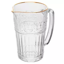 Jarra Mauve Fio de Ouro Cristal 750ml Wollf Perfeita Casamentos Festas Bar em Casa Decoração Elegante Sofisticada Chique