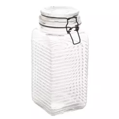 Pote Hermético de Vidro 1,78L com Metal Preto Lyor para Mantimentos Grãos Biscoitos Organização Cozinha Prático Elegante