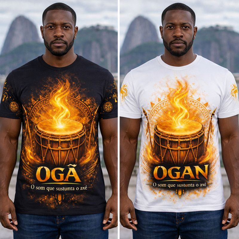 Camiseta Estampada OGÃ Atabaque Camisa Moda Afro & Axé, Unissex em Oferta na Shopee